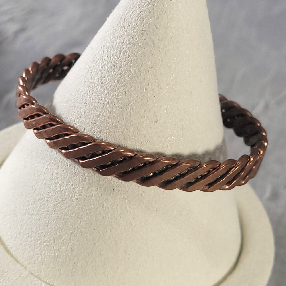 Copper Cuff Bracelet Unisex Copper Braided Twist Open Adjustable Bangle Jewlery